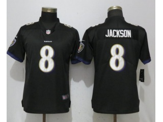 Womens Baltimore Ravens 8 Lamar Jackson Vapor Untouchable Limited Jersey Black