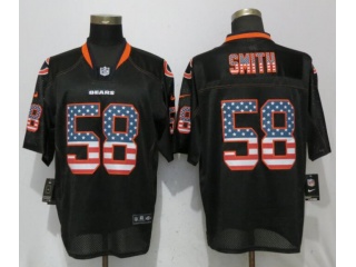 Chicago Bears 58 Roquan Smith Football Jersey Black USA Flag