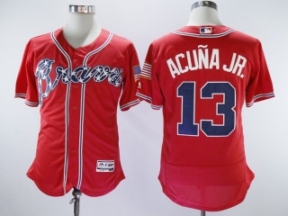 Atlanta Braves 13 Ronald Acuna Jr Flex Base Jersey Red