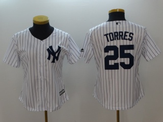 Women New York Yankees #25 Gleyber Torres Jersey White