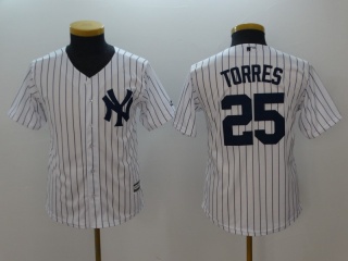Youth New York Yankees #25 Gleyber Torres White Jersey
