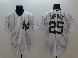 New York Yankees #25 Gleyber Torres Memorial Day Cool Base Jersey White
