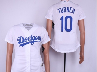 Los Angeles Dodgers #10 Justin Turner Women Jersey White
