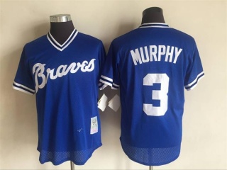 Atlanta Braves 3 Dale Murphy Baseball Jersey Royal Blue Throwback