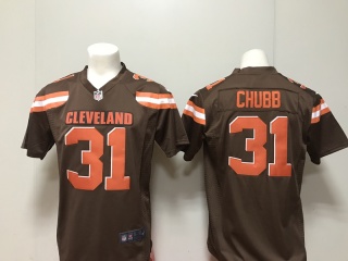 Cleveland Browns 31 Nick Chubb Football Jersey Brown Game