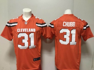 Cleveland Browns 31 Nick Chubb Football Jersey Orange Game