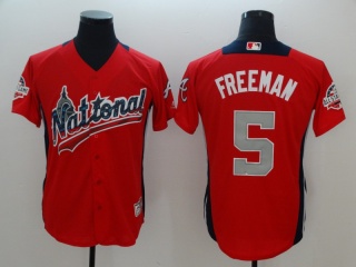 2018 MLB All-Star Scarlet #5 Freddie Freeman Home Run Derby National League Jersey