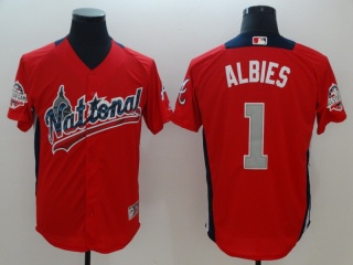 2018 MLB All-Star NScarlet #1 Ozzie Albies Home Run Derby American League Jersey