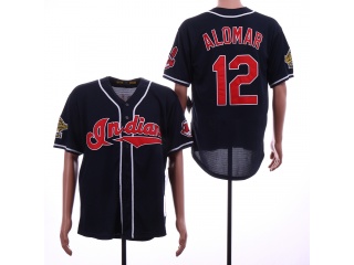 Cleveland Indians #12 Roberto Alomar Throwback Jerseys Blue