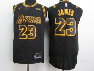 Nike Los Angeles Lakers 23 LeBron James Basketball Jersey Black Player