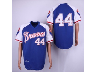 Atlanta Braves #44 Hank Aaron Throwback Jersey Blue