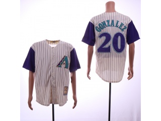 Arizona Diamondbacks #20 Luis Gonzalez Cream Strips Throwback Jerseys