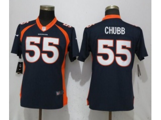 Womens Denver Broncos 55 Bradley Chubb Limited Jersey Orange Vapor