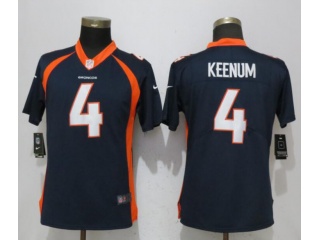 Womens Denver Broncos 4 Case Keenum Limited Jersey Blue Vapor