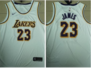 Nike Los Angeles Lakers #23 LeBron James New Style Basketball Jersey White