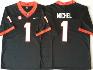 Georgia Bulldogs #1 Sony Michel Limited Jerseys Black