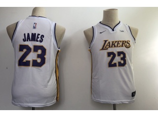 Nike Youth Los Angeles Lakers #23 LeBron James Jersey White