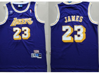Los Angeles Lakers #23 LeBron James Throwback Jersey Purple