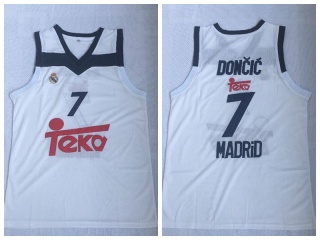 Real Madrid 7 Luka Doncic Teka Basketball Jersey White