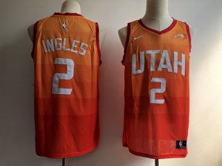 Nike Utah Jazz 2 Joe Ingles Basketball Jersey Orange Rainbow City