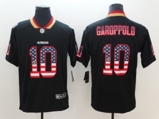 San Francisco 49ers #10 Jimmy Garoppolo USA Flag Vapor Limited Jersey Black