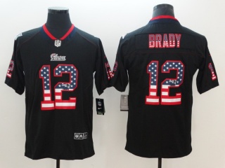 New England Patriots #12 Tom Brady USA Flag Vapor Limited Jersey Black