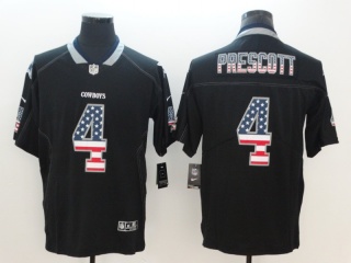 Dallas Cowboys #4 Dak Prescott USA Flag Vapor Limited Jersey Black
