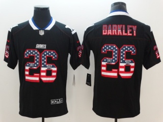 New York Giants #26 Saquon Barkley USA Flag Vapor Limited Jersey Black