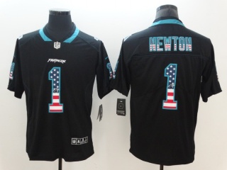 Carolina Panthers #1 Cam Newton USA Flag Vapor Limited Jersey Black