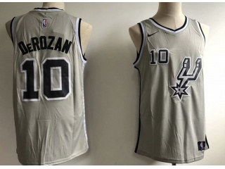 Nike San Antonio Spurs #10 Demar DeRozan Grey Swingman Jersey