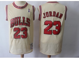 Chicago Bulls #23 Michael Jordan Throwback Jersey Cream