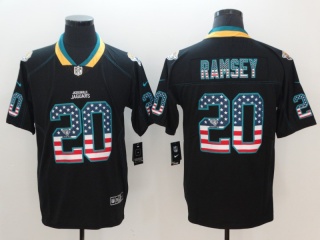 Jacksonville Jaguars #20 Jalen Ramsey USA Flag Vapor Limited Jersey Black