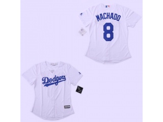 Los Angeles Dodgers #8 Manny Machado Woman Jersey White