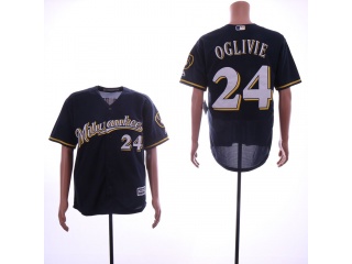 Milwaukee Brewers #24 Ben Oglivie Cool Base Jerseys Blue