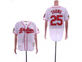 Cleveland Indians #25 Jim Thome Throwback Jersey White