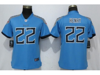 Womens Tennessee Titans 22 Derrick Henry Vapor Limited Jersey Light Blue