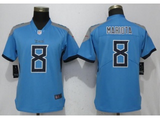 Womens Tennessee Titans 8 Marcus Mariota Vapor Limited Jersey Light Blue