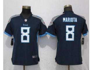 Womens Tennessee Titans 8 Marcus Mariota Vapor Limited Jersey Navy Blue
