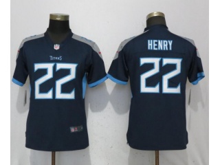 Womens Tennessee Titans 22 Derrick Henry Vapor Limited Jersey Navy Blue