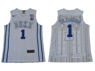 Duke Blue Devils 1 Zion Williamson College Basketball Jersey White