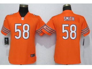 Women Chicago Bears 58 Roquan Smith Vapor Untouchable Limited Jersey Orange