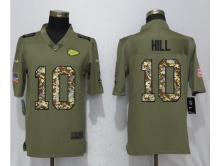 Kansas City Chiefs 10 Tyreek Hill Limited Jersey Olive Camo Salute to Service
