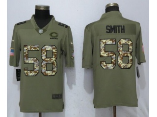 Chicago Bears 58 Roquan Smith Limited Jersey Olive Camo Salute to Service