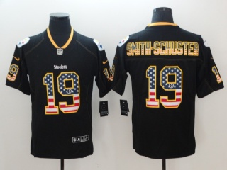 Pittsburgh Steelers 19 JuJu Smith-Schuster Limited Jersey Black USA Flag Vapor Fashin