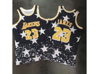 Nike Los Angeles Lakers 23 LeBron James Basketball Jersey Black Independence Day AU Swingman