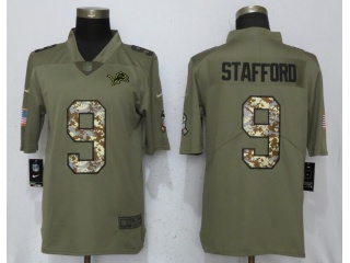 Detroit Lions 9 Matthew Stafford Jersey Olive Camo Salute To Service Limited