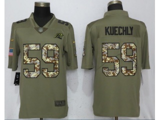 Carolina Panthers #59 Luke Kuechly Jersey Olive Camo Salute To Service Limited