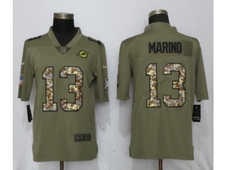 Miami Dolphins #13 Dan Marino Jersey Olive Camo Salute To Service Limited