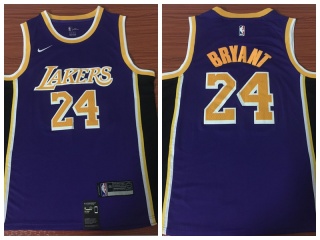 Nike Los Angeles Lakers 24 Kobe Bryant Basketball Jersey Purple New Style