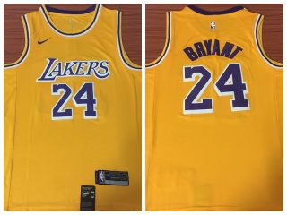 Nike Los Angeles Lakers 24 Kobe Bryant Basketball Jersey Gold New Style